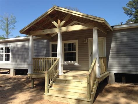 custom metal trailer house front porch|porch design for manufactured homes.